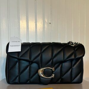 NWT Coach Quilted Tabby 26 in Black/Silver